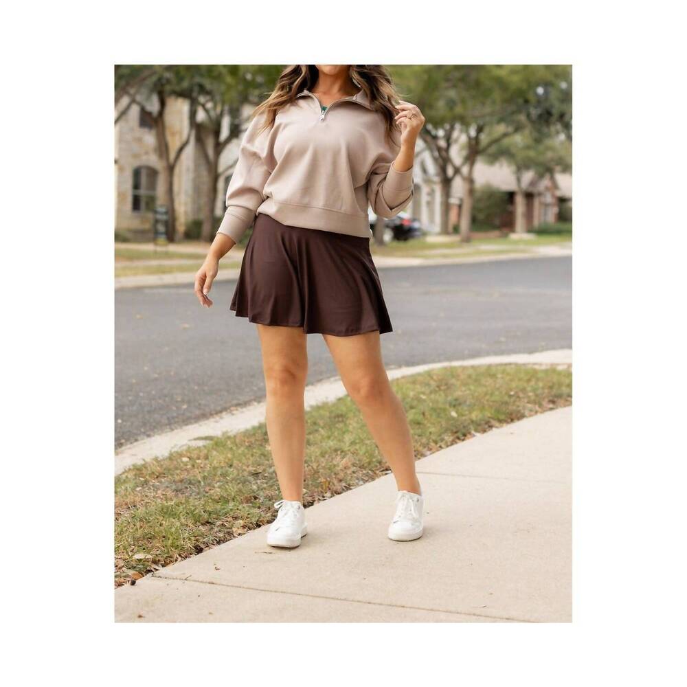 NEW JULIA ROSE britt skort in brown